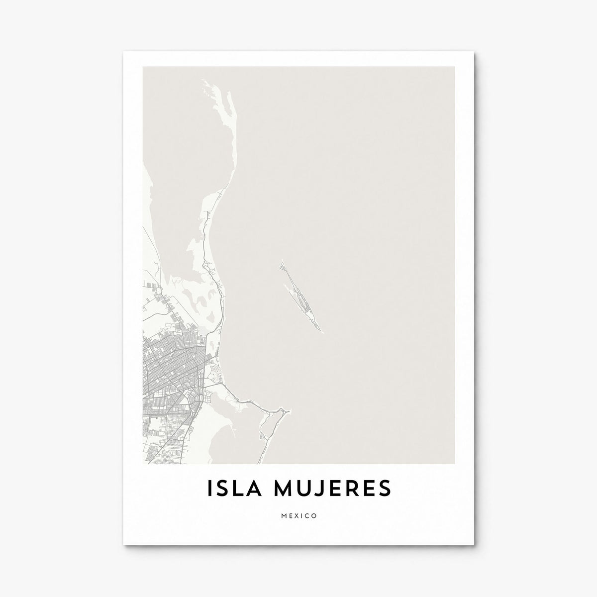Isla Mujeres Map Poster, print only (unframed)