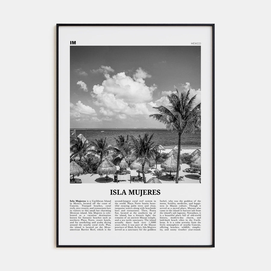 Isla Mujeres Poster None / 8x12 in Nbourhood Travel B&W Poster