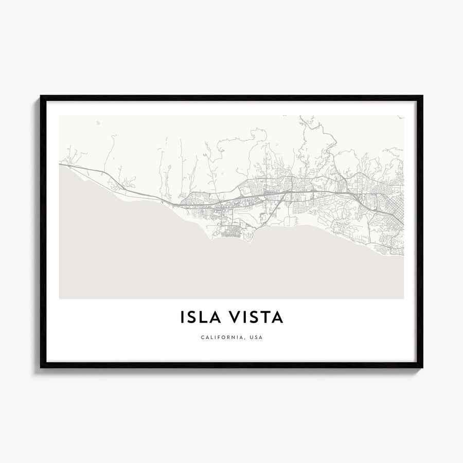 Isla Vista Map Poster, framed poster mockup