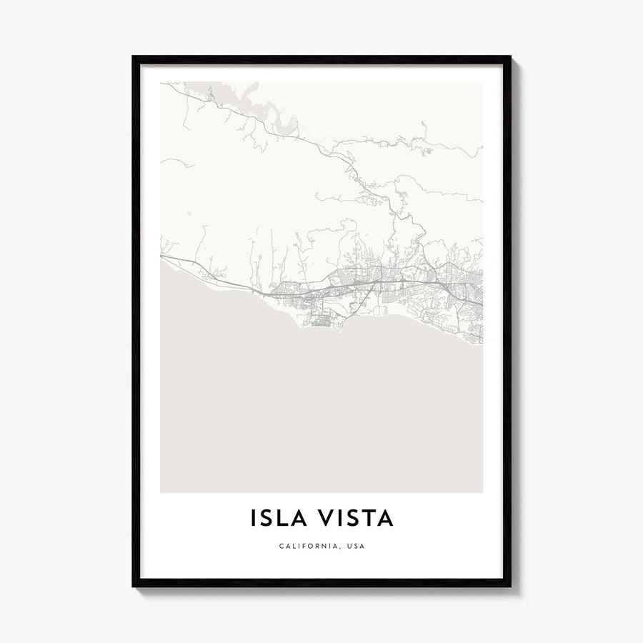Isla Vista Map Poster, framed poster mockup