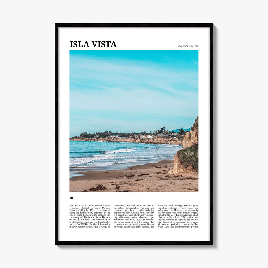 Isla Vista Travel Poster, framed poster mockup