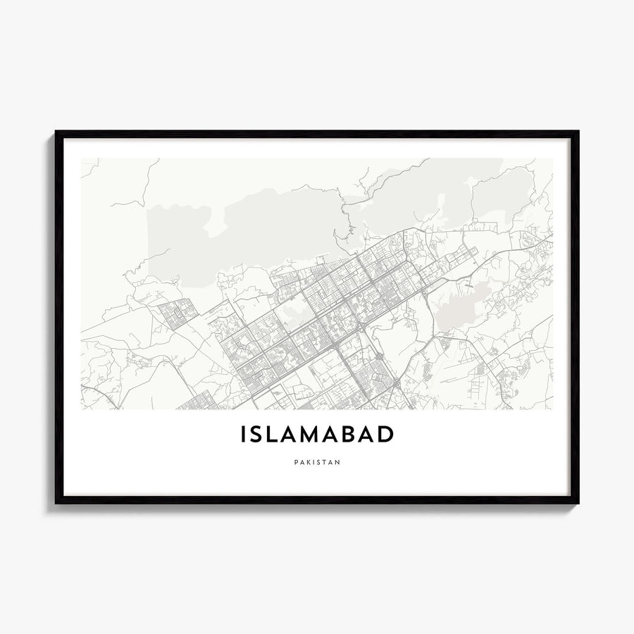 Islamabad Map Poster, framed poster mockup
