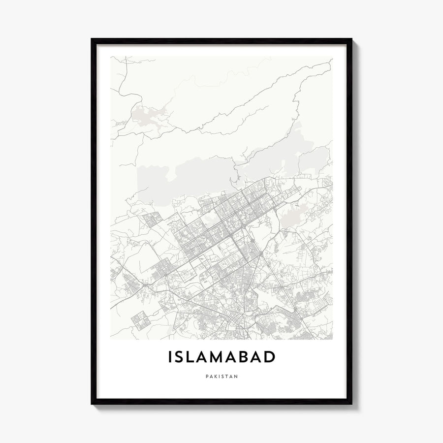 Islamabad Map Poster, framed poster mockup