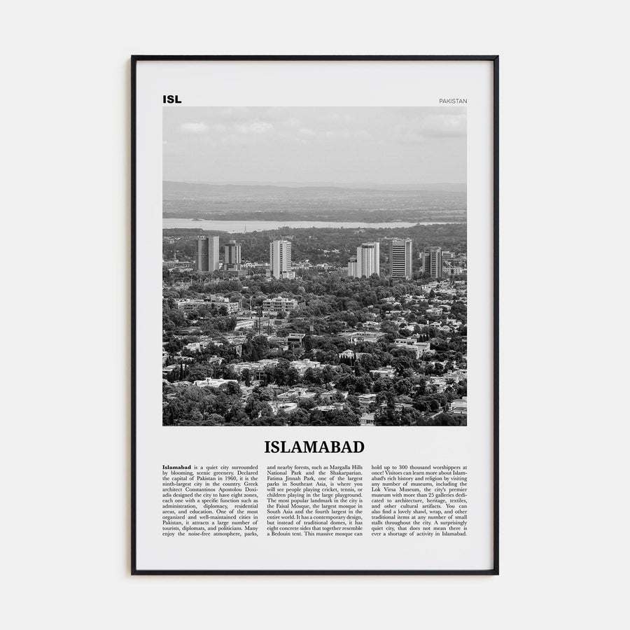 Islamabad Poster None / 8x12 in Nbourhood Travel B&W Poster