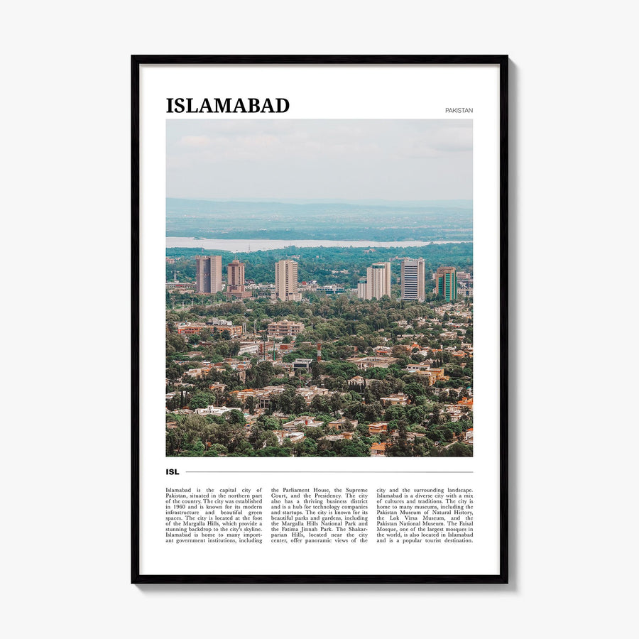 Islamabad Travel Poster, framed poster mockup
