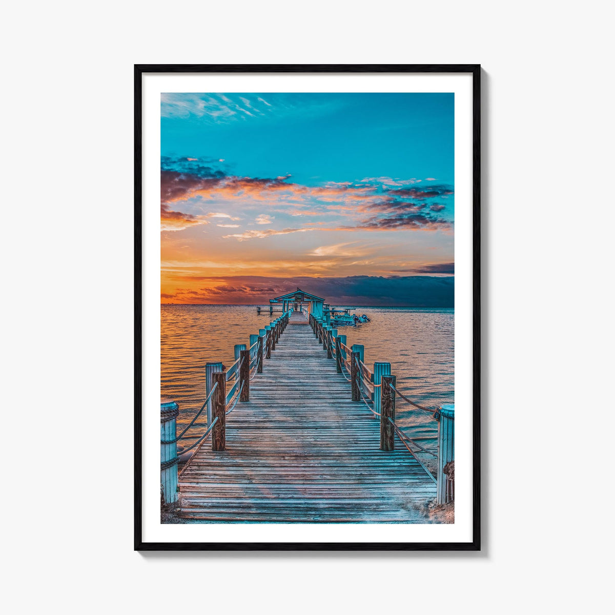 Islamorada colorful photo poster of Florida, USA – vertical wall art, unframed print shown in interior mockup