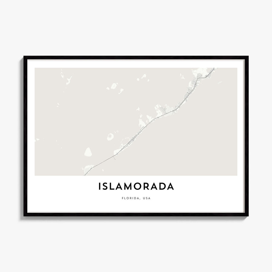 Islamorada Map Poster, framed poster mockup