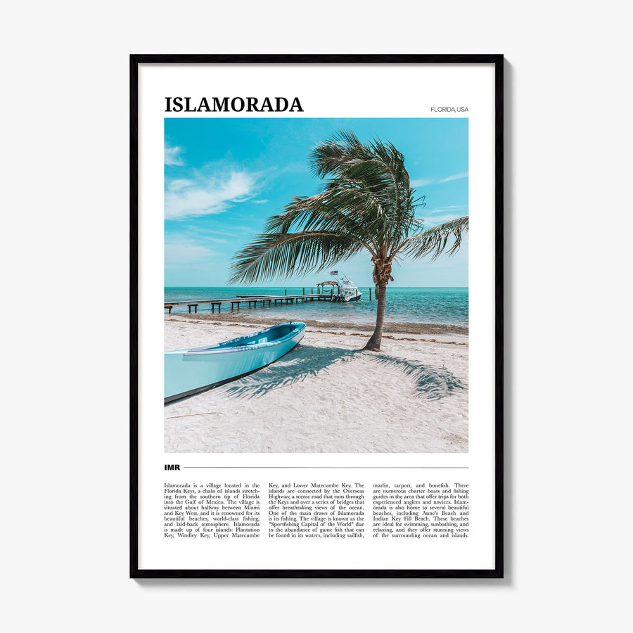 Islamorada Travel Poster, framed poster mockup