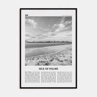 Isle of Palms Poster Black Wood / 8x12 in Nbourhood Travel B&W Poster