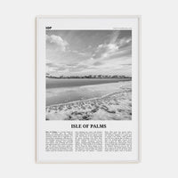 Isle of Palms Poster White Wood / 8x12 in Nbourhood Travel B&W Poster