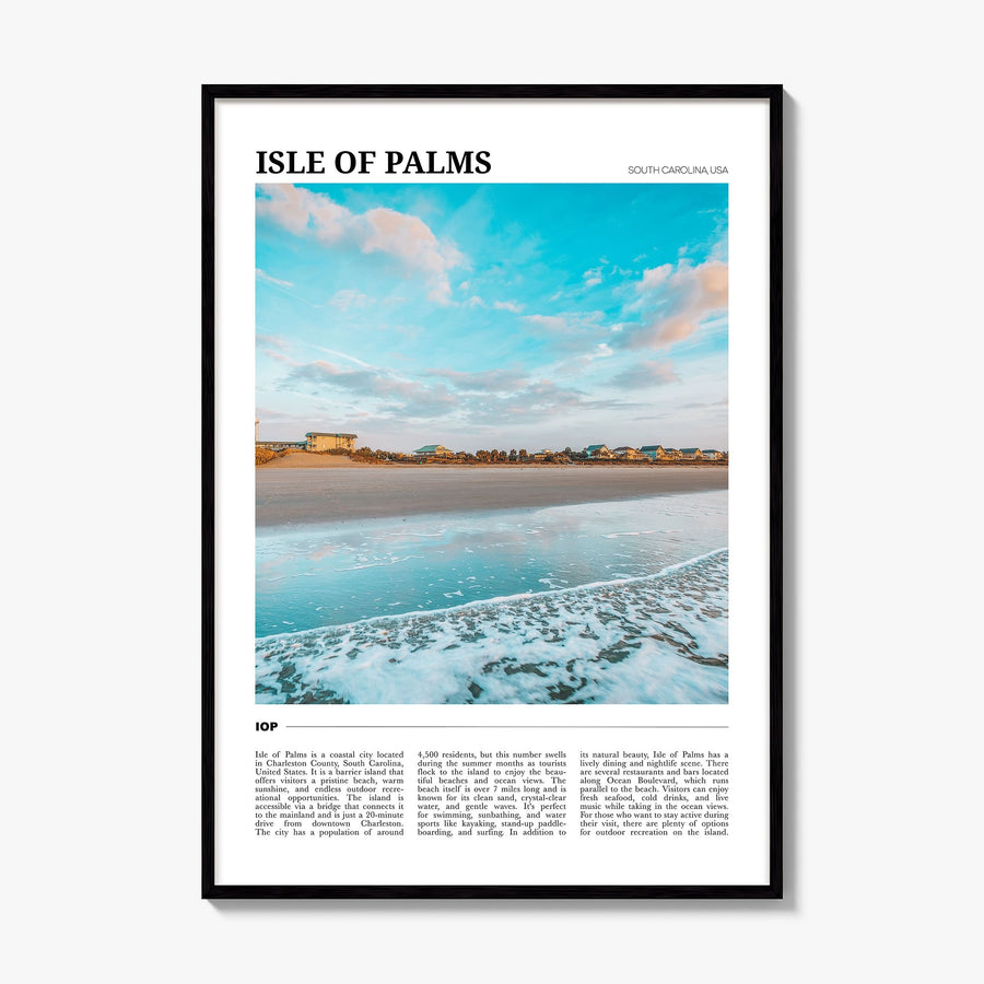 Isle of Palms Travel Poster, framed poster mockup