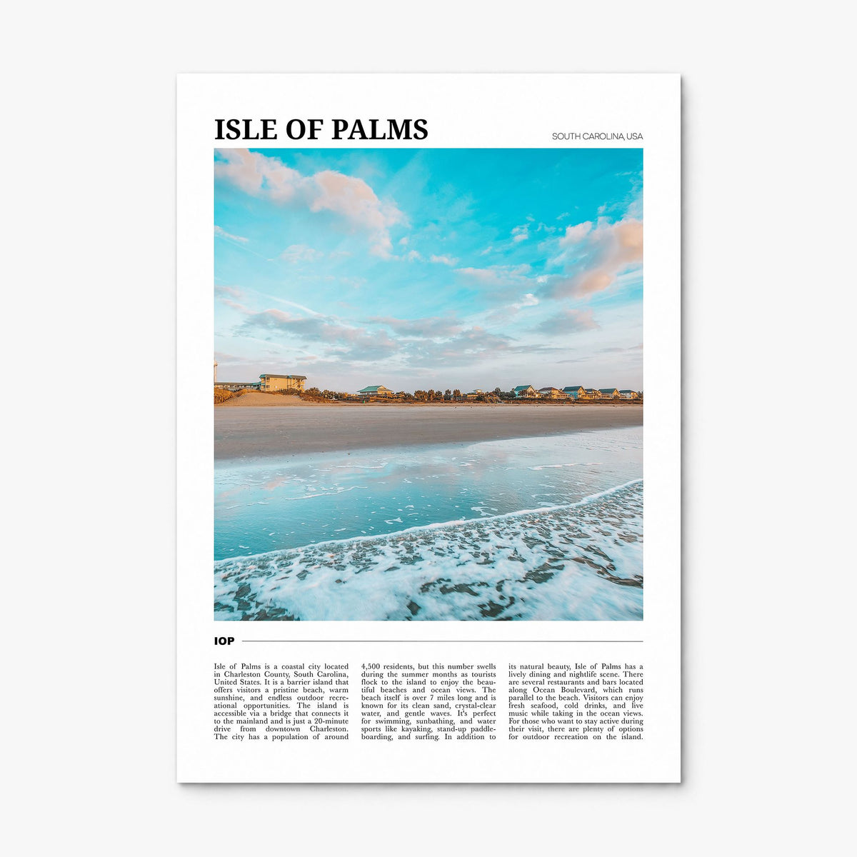 Isle of Palms Travel Poster, print only (unframed)