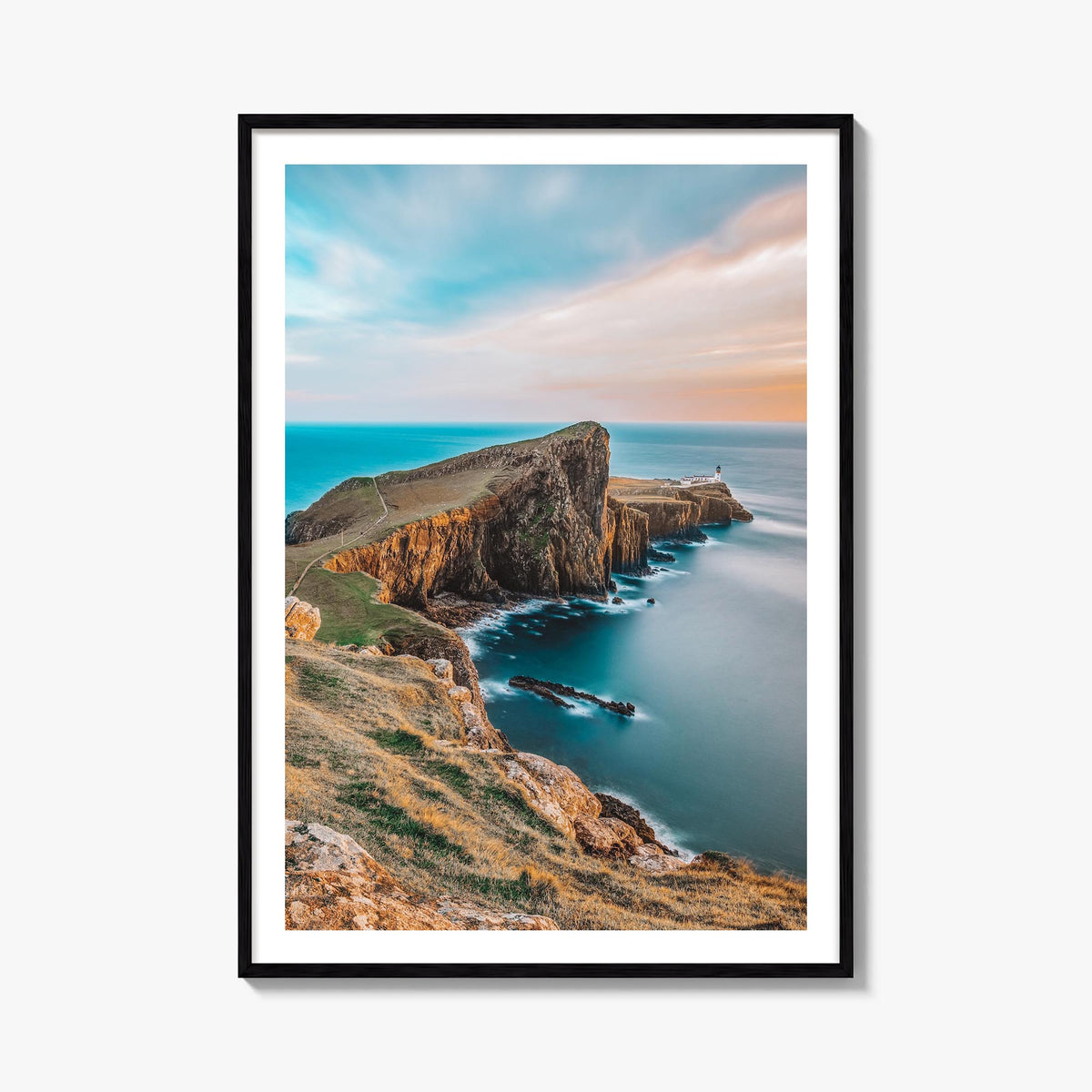 Isle of Skye colorful photo poster of Scotland, UK – vertical wall art, unframed print shown in interior mockup