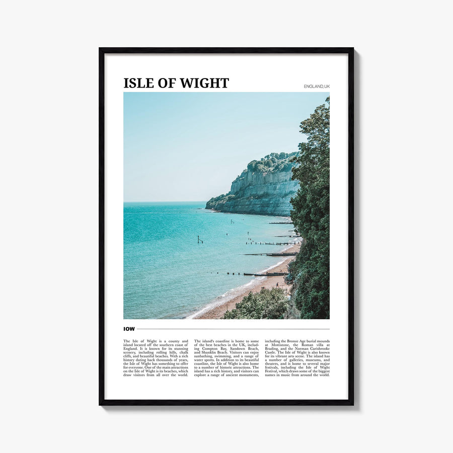 Isle of Wight colorful travel poster of United Kingdom – vertical wall art, unframed print shown in interior mockup