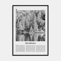 Isle Royale National Park Poster Black Wood / 8x12 in Nbourhood Travel B&W Poster