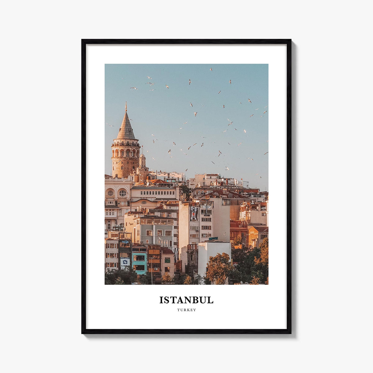 Istanbul colorful classic poster of Türkiye – vertical wall art, unframed print shown in interior mockup