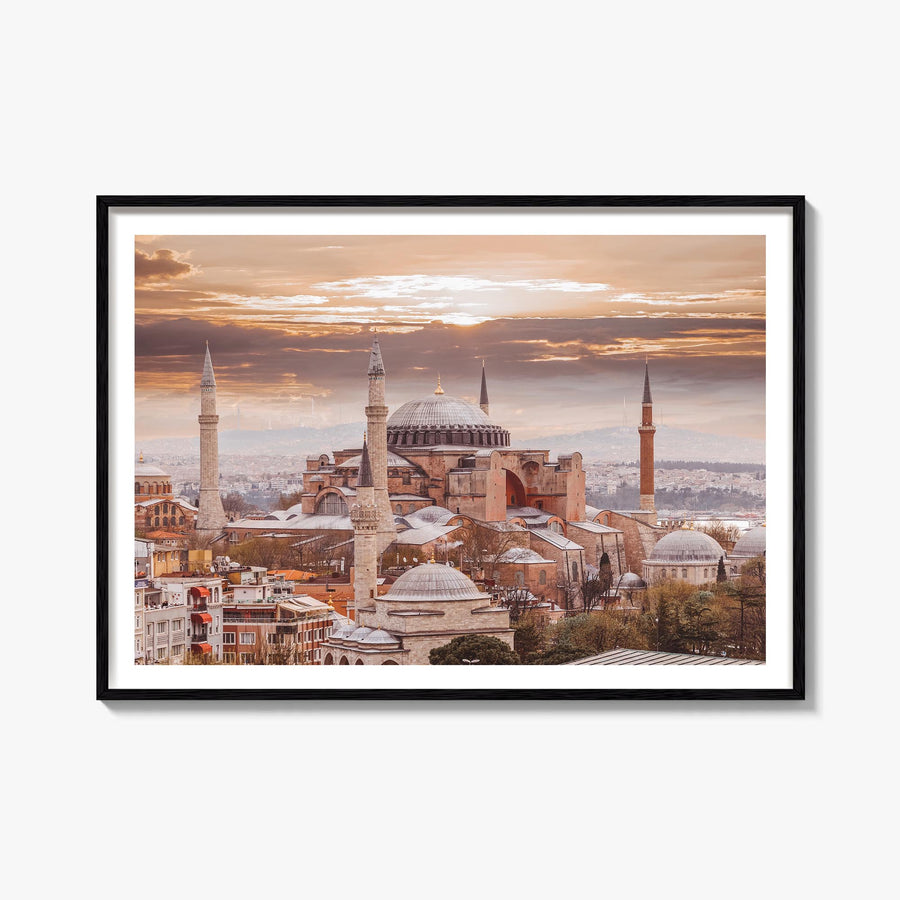 Istanbul colorful photo poster of Türkiye – horizontal wall art, unframed print shown in interior mockup