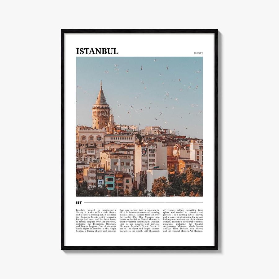 Istanbul colorful travel poster of Türkiye – vertical wall art, unframed print shown in interior mockup