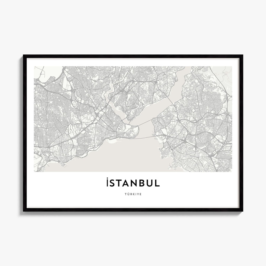Istanbul Map Poster, framed poster mockup