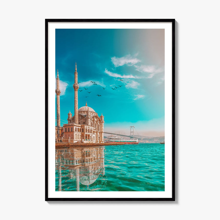 Istanbul Photo No 2 Poster, framed poster mockup, white border
