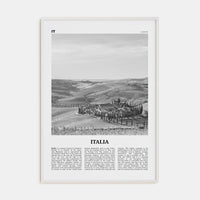 Italia Poster White Wood / 8x12 in Nbourhood Travel B&W Poster