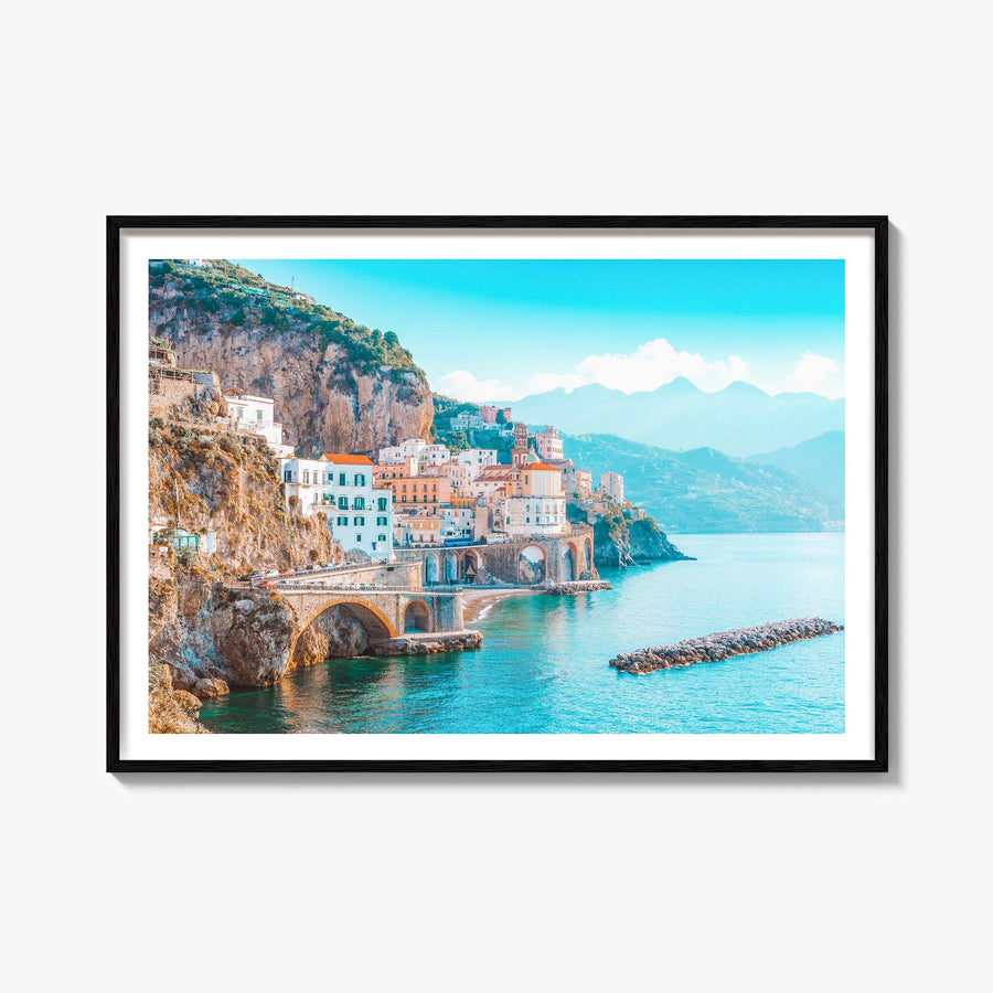Italy colorful photo poster of Europe – horizontal wall art, unframed print shown in interior mockup
