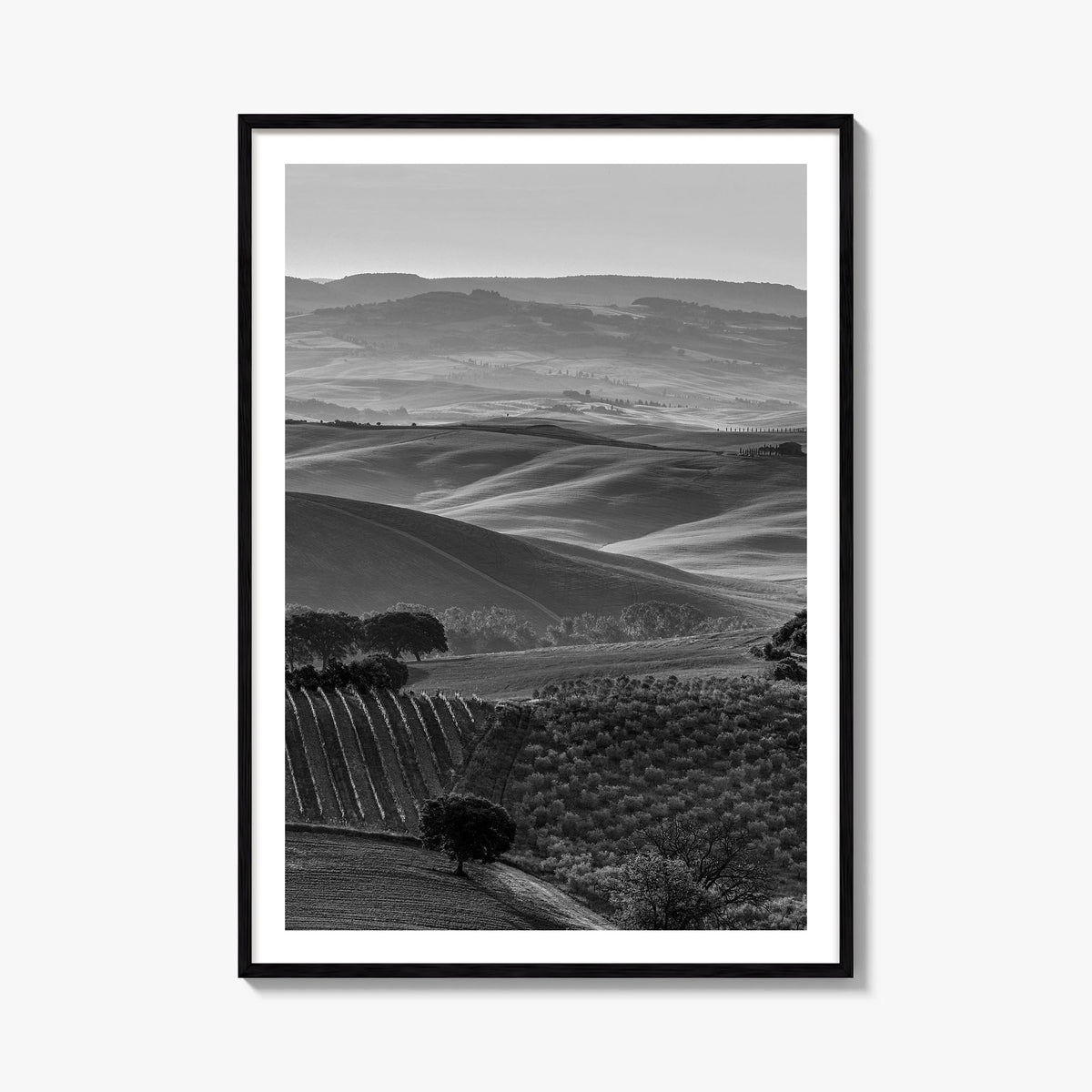 Italy no. 2 black & white photo poster of Europe – vertical wall art, unframed print shown in interior mockup