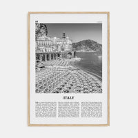 Italy No 2 Poster Natural Wood / 8x12 in Nbourhood Travel B&W Poster