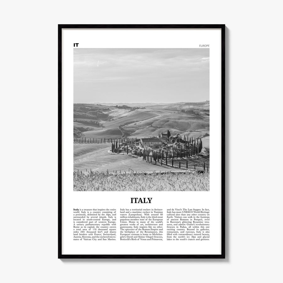 Italy Newspaper No 3 Poster, framed poster mockup