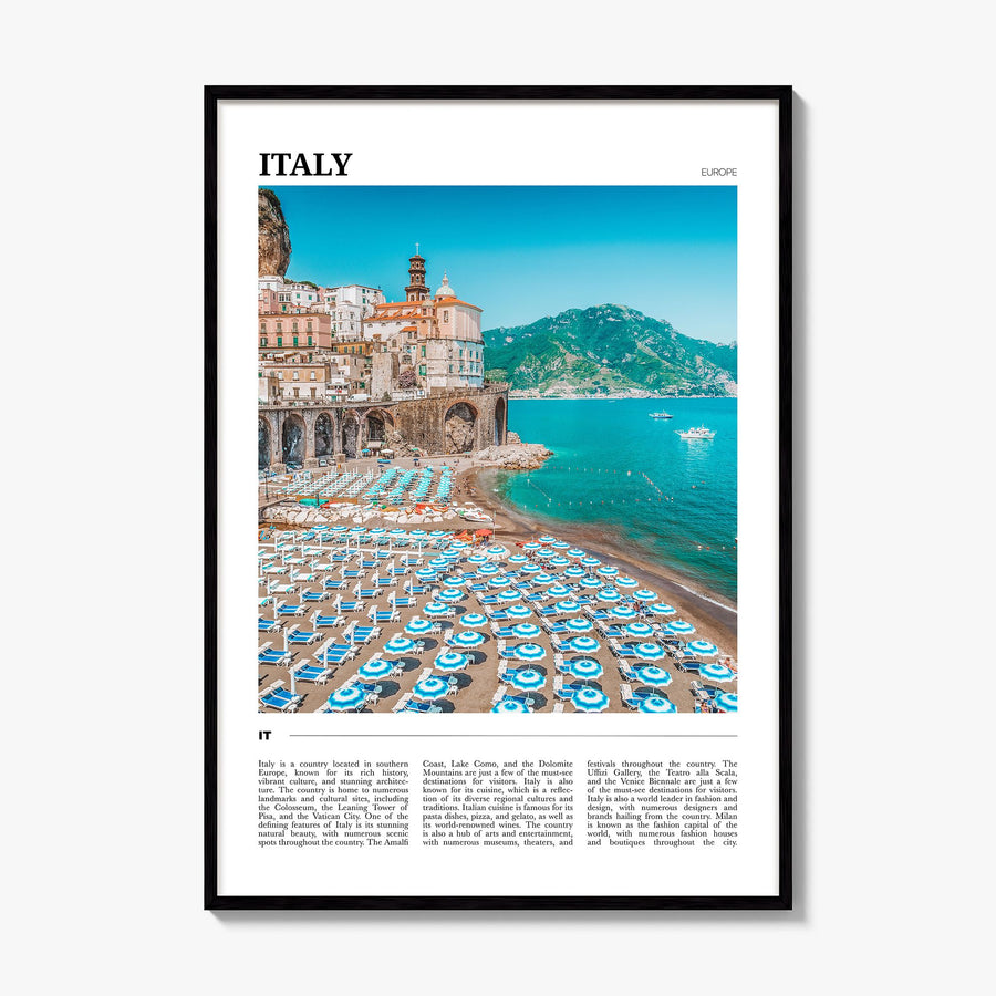 Italy Travel Poster, framed poster mockup