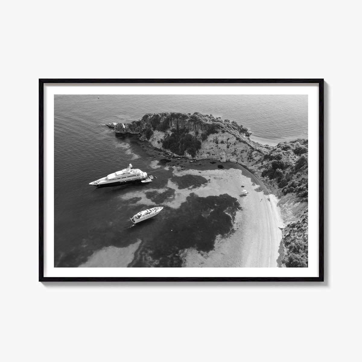 Ithaca black & white photo poster of New York, USA – horizontal wall art, unframed print shown in interior mockup