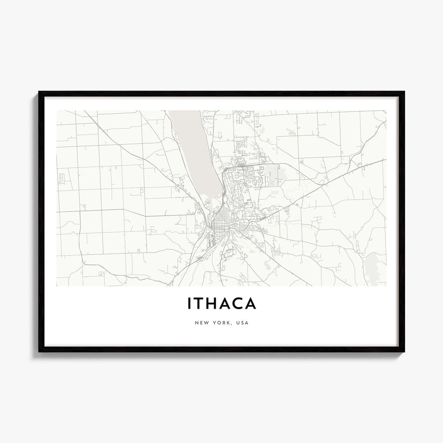 Ithaca Map Poster, framed poster mockup