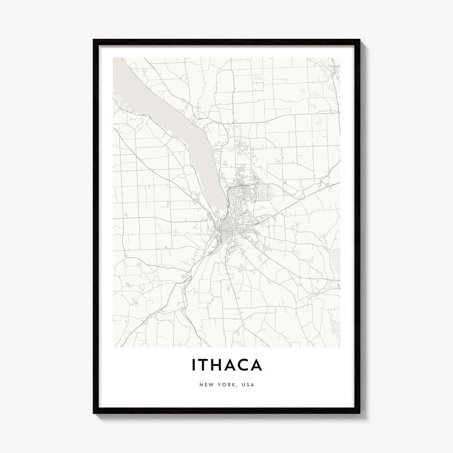 Ithaca Map Poster, framed poster mockup