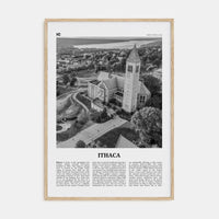 Ithaca Poster Natural Wood / 8x12 in Nbourhood Travel B&W Poster