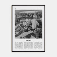 Ithaca Poster Black Wood / 8x12 in Nbourhood Travel B&W Poster