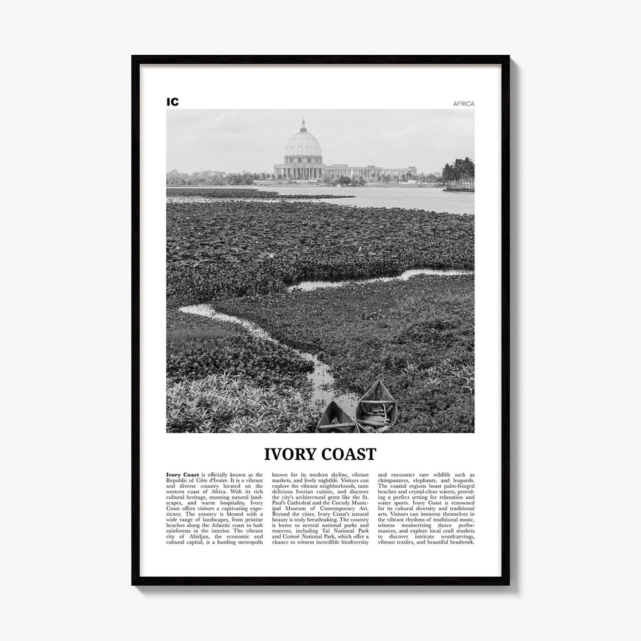Ivory Coast Newspaper Poster, framed poster mockup
