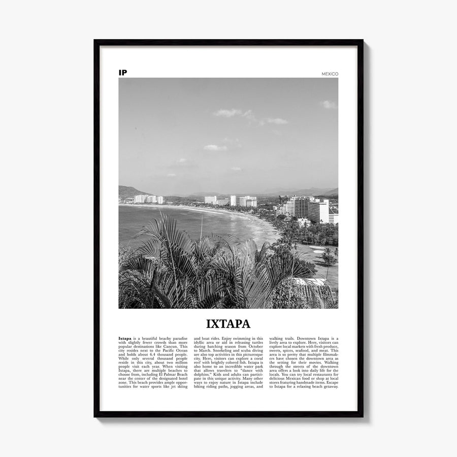 Ixtapa Newspaper Poster, framed poster mockup