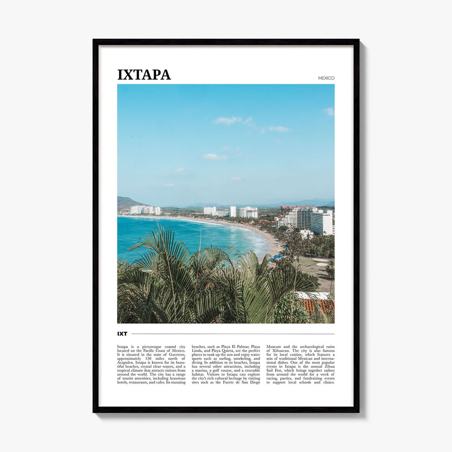 Ixtapa Travel Poster, framed poster mockup