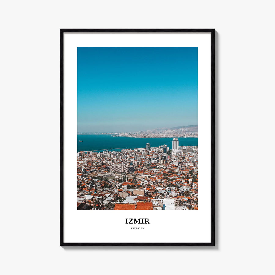 Izmir colorful classic poster of Türkiye – vertical wall art, unframed print shown in interior mockup