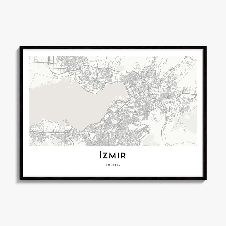 Izmir Map Poster, framed poster mockup
