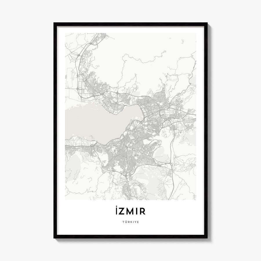 Izmir Map Poster, framed poster mockup