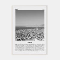 Izmir Poster White Wood / 8x12 in Nbourhood Travel B&W Poster