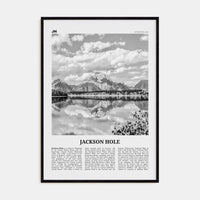 Jackson Hole Poster Black Wood / 8x12 in Nbourhood Travel B&W Poster