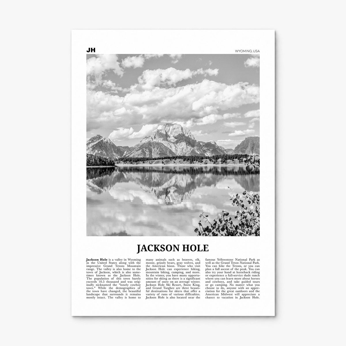Jackson Hole Newspaper Poster, print only (unframed)