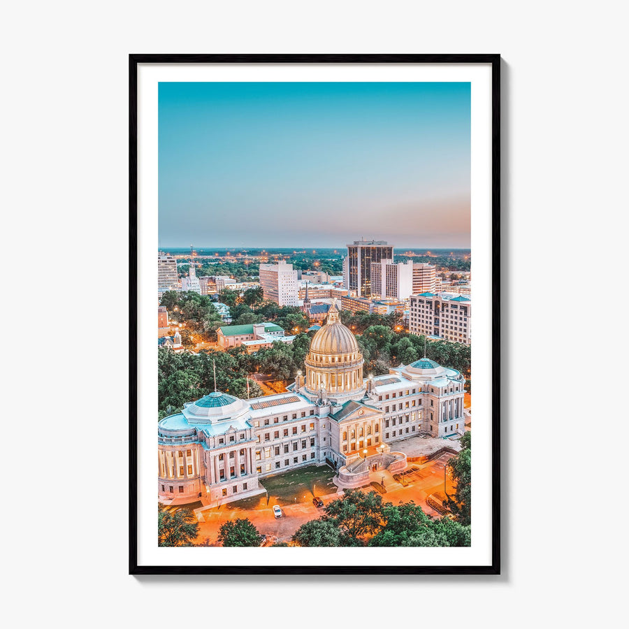 Jackson, Mississippi Photo Poster, framed poster mockup, white border