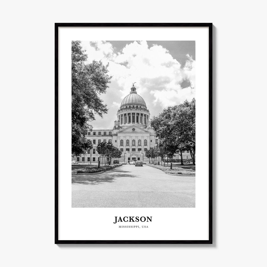 Jackson, Mississippi Classic No 2 Poster, framed poster mockup