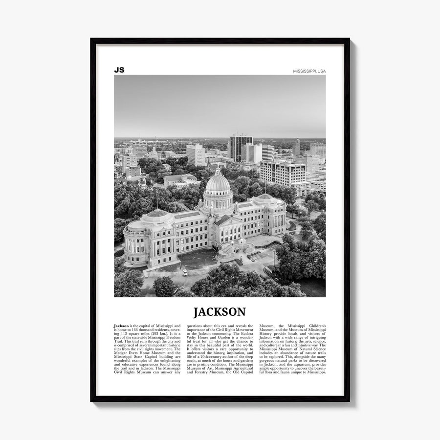 Jackson, Mississippi Newspaper No 1 Poster, framed poster mockup
