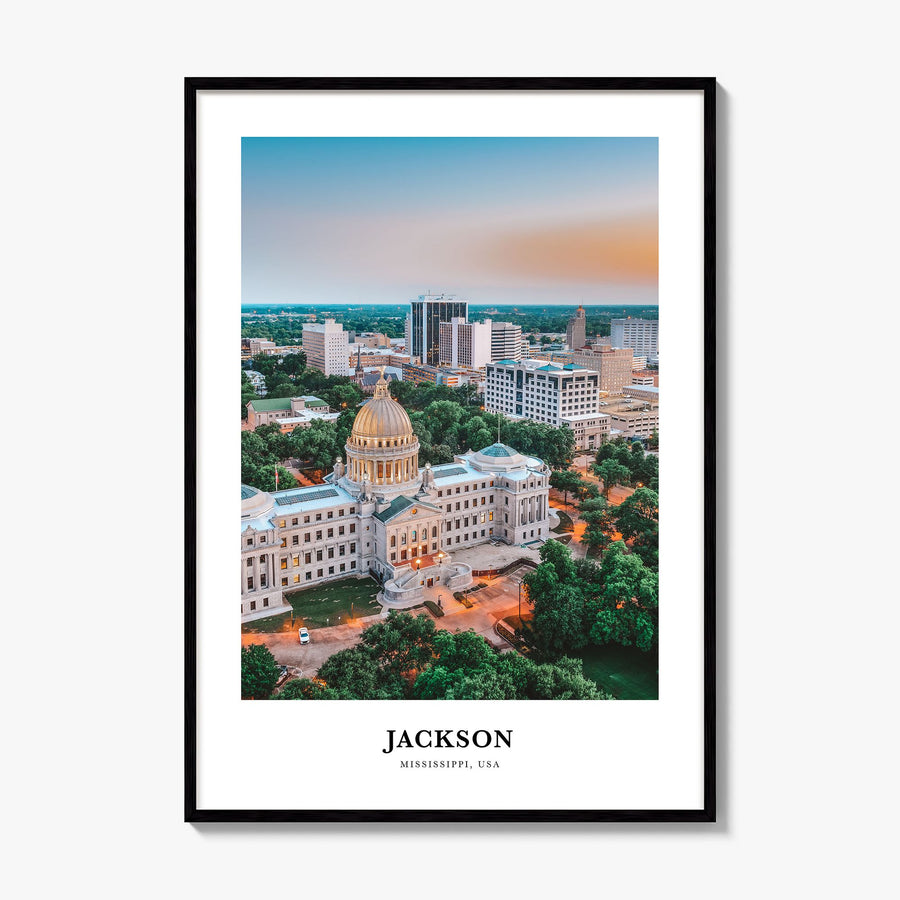 Jackson, Mississippi Classic Poster, framed poster mockup