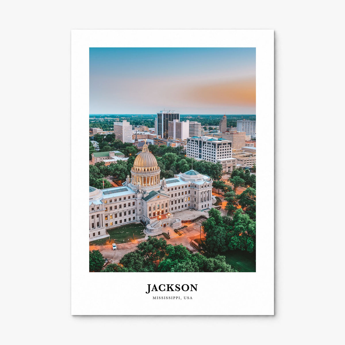 Jackson, Mississippi Classic Poster, print only (unframed)
