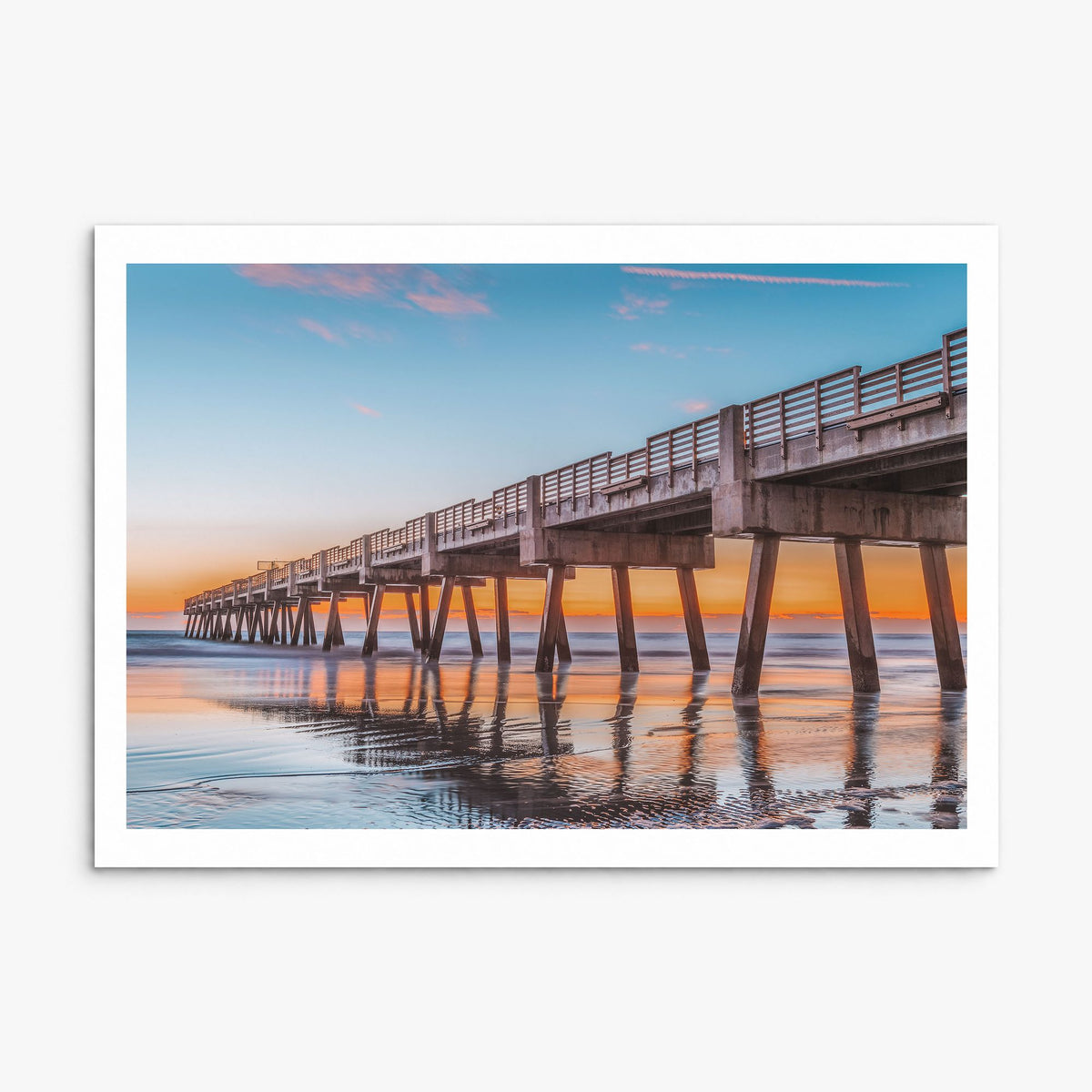 Jacksonville Beach Photo Poster, print only (unframed), white border